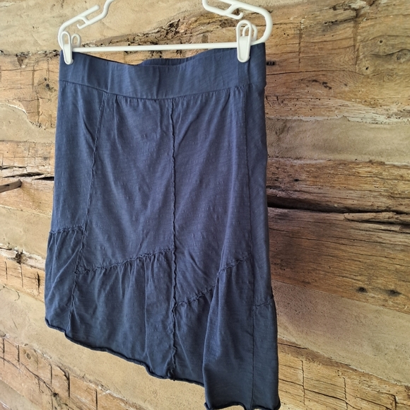 Mododoc Navy Pull On Cotton Midi Skirt Size Large. - Picture 2 of 6